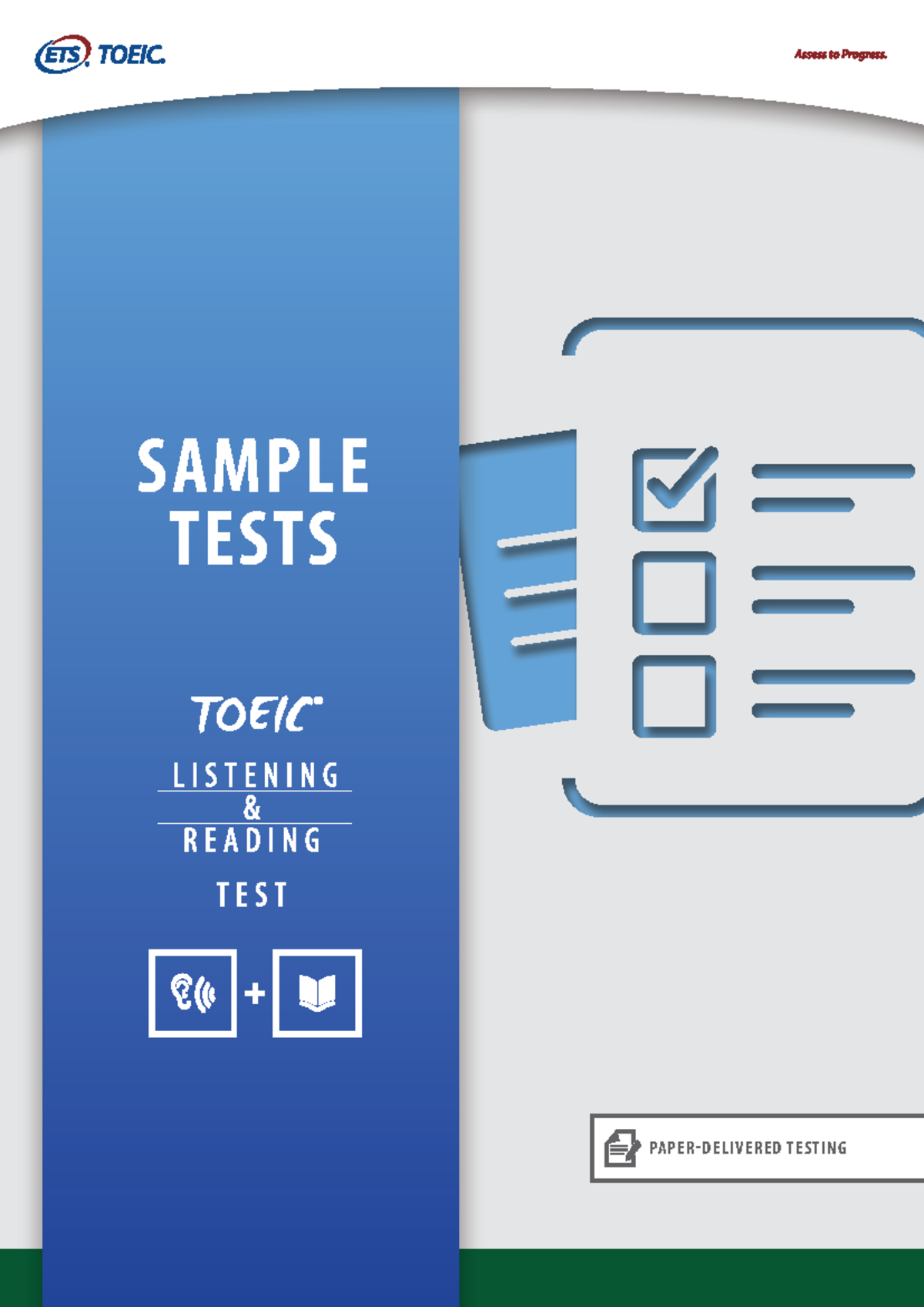 SAMPLE TOEIC TEST - Đề Mẫu Kiểm Tra Kỹ Năng Nghe và Đọc - Studocu