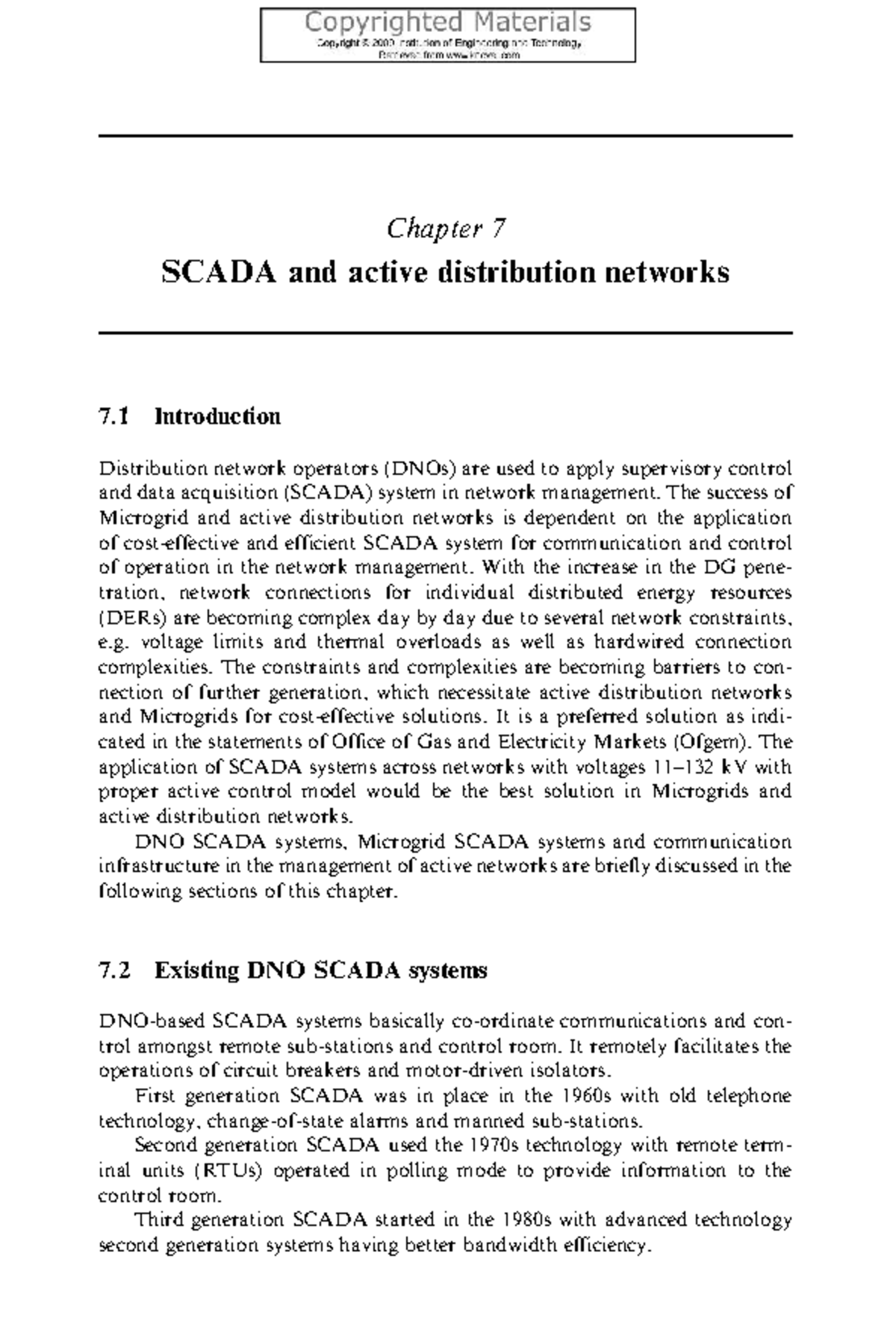 Chapter 7: SCADA Systems in Active Distribution Networks (ENG 101 ...