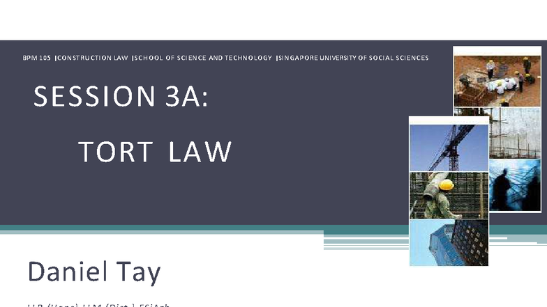 BPM 105 TORT LAW: Key Concepts and Case Studies in Negligence - Studocu