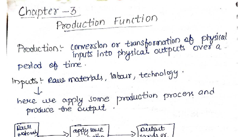 Befa 3 - Chapter on Production Function and Cost Analysis - Studocu