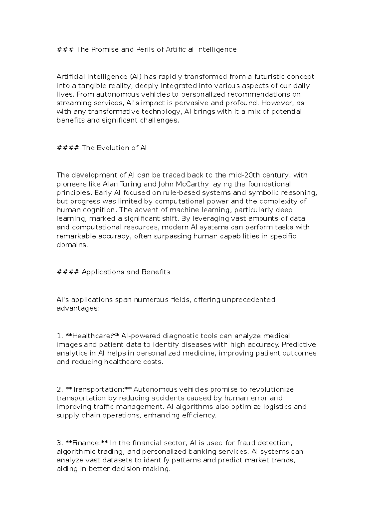 AI - The Promise and Perils of Artificial Intelligence - The Promise ...