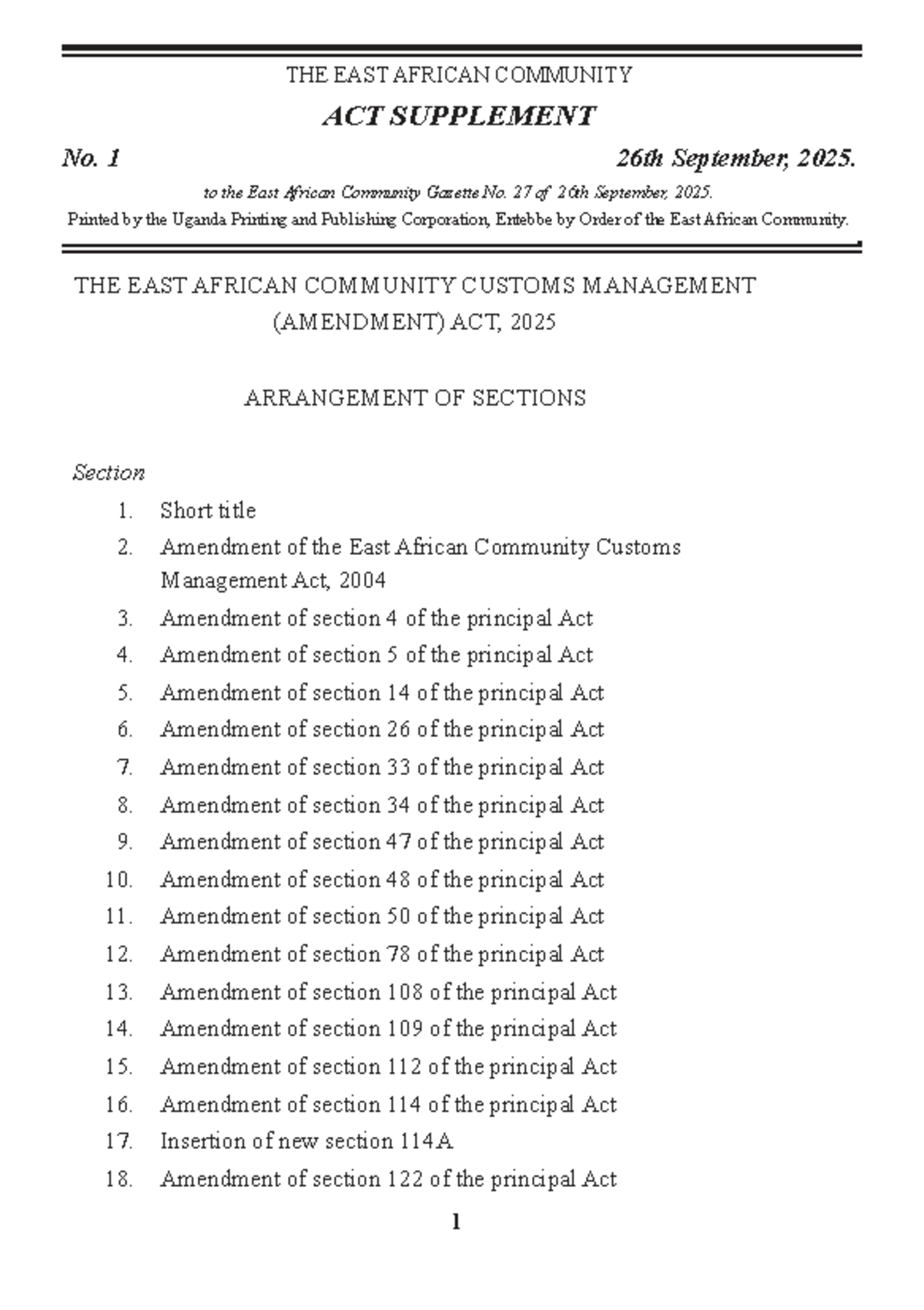 EAC Customs Management (Amendment) Act, 2025 - Key Changes and ...