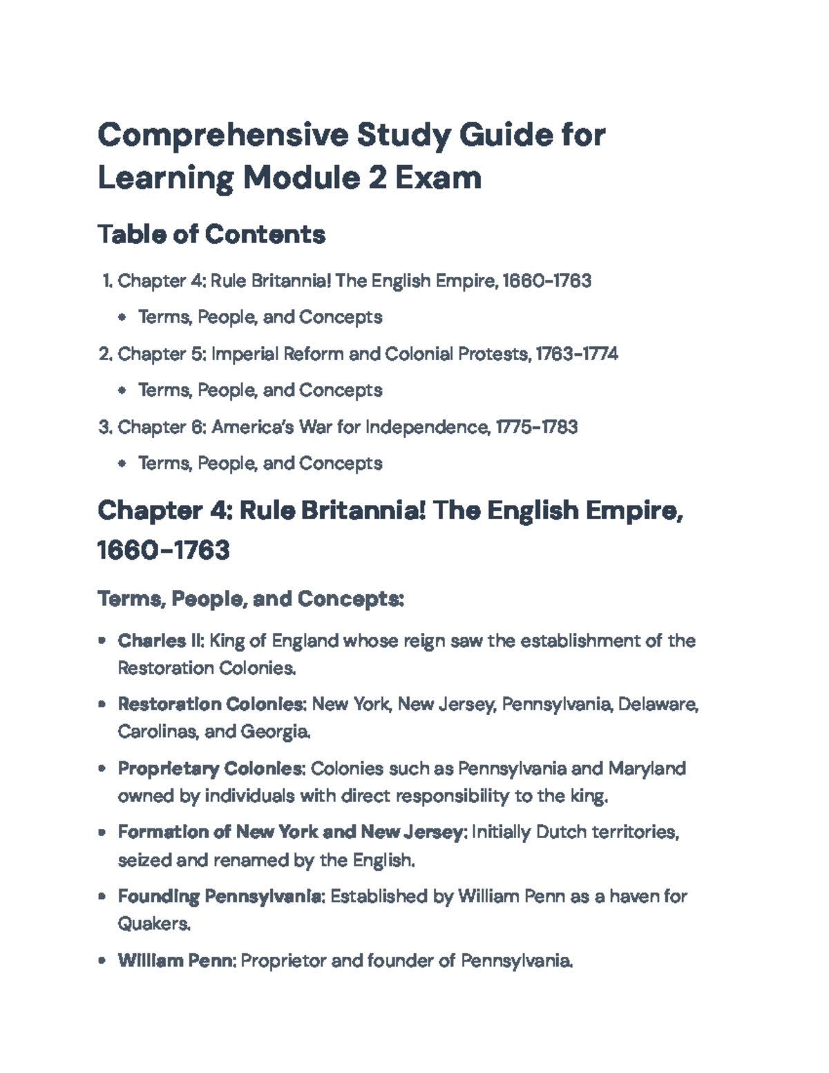 Comprehensive Study Guide for Learning Module 2 Exam (Ch. 4-6) - Studocu