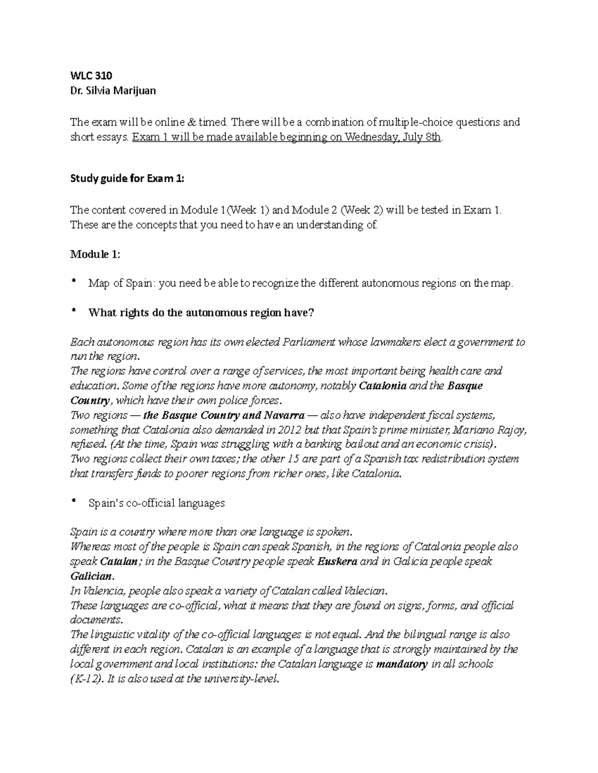 WLC 310 Final Exam Study Guide: Key Concepts & Topics - Studocu