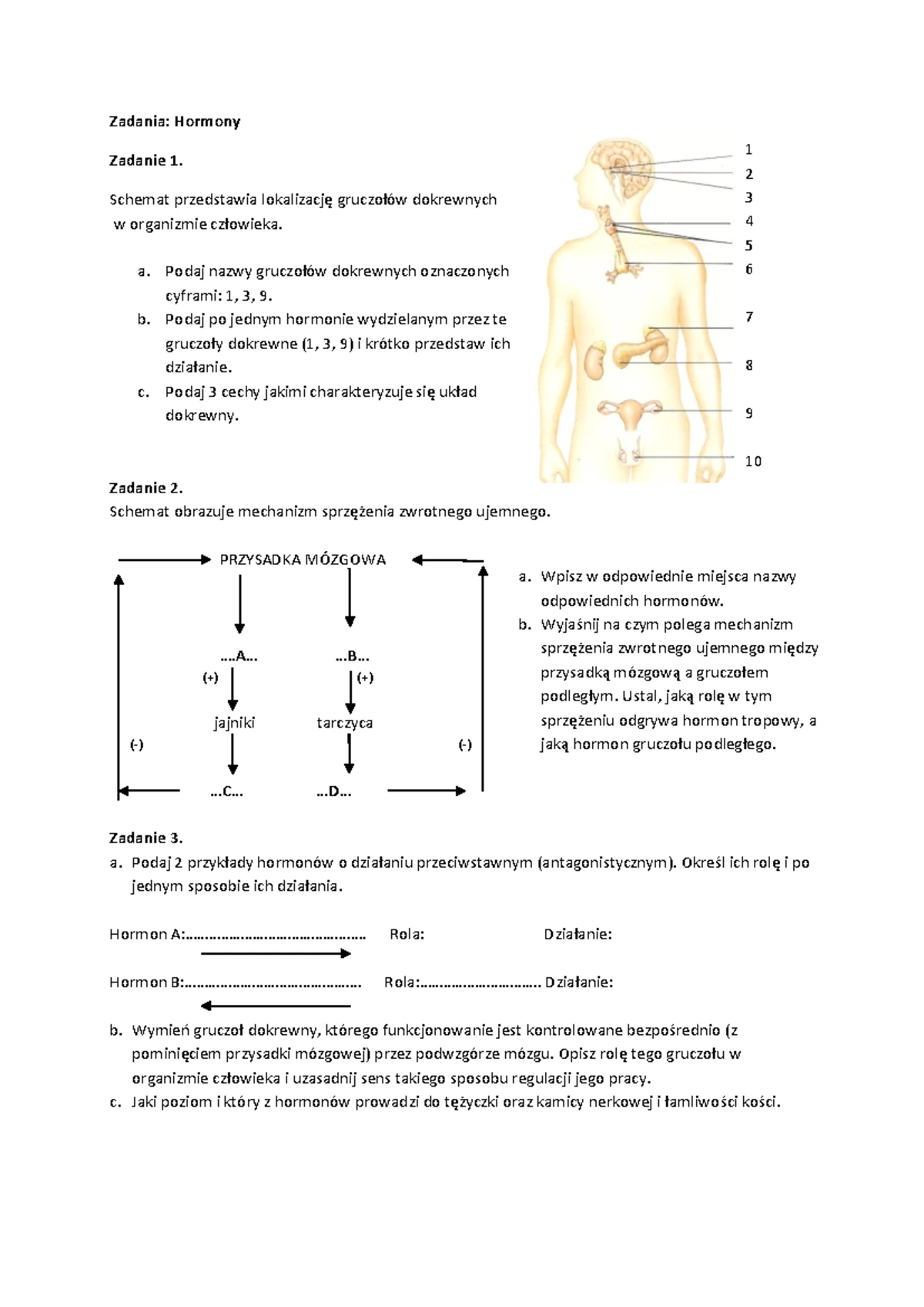Zadania maturalne z biologii - Skład organizmów oraz ich funkcje - Studocu