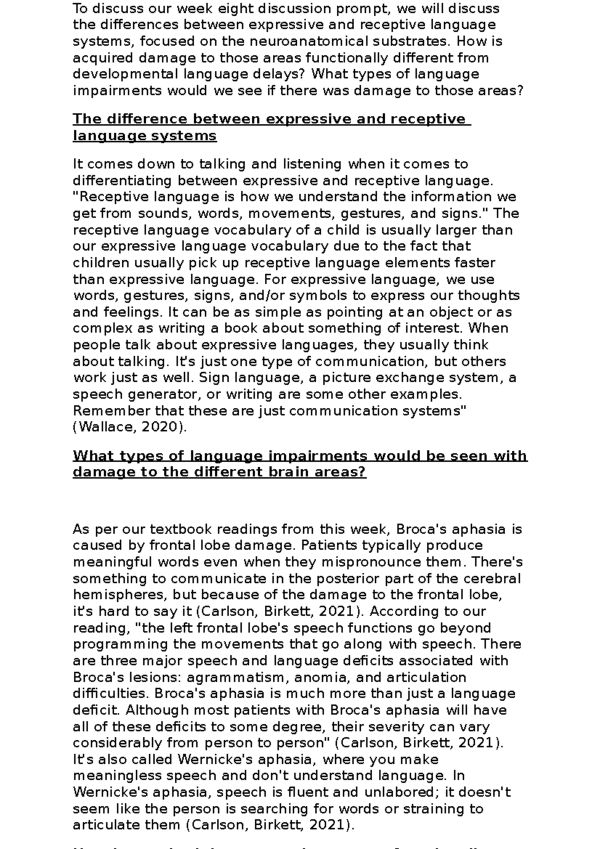 8-1 Discussion: Understanding Expressive vs. Receptive Language Systems ...