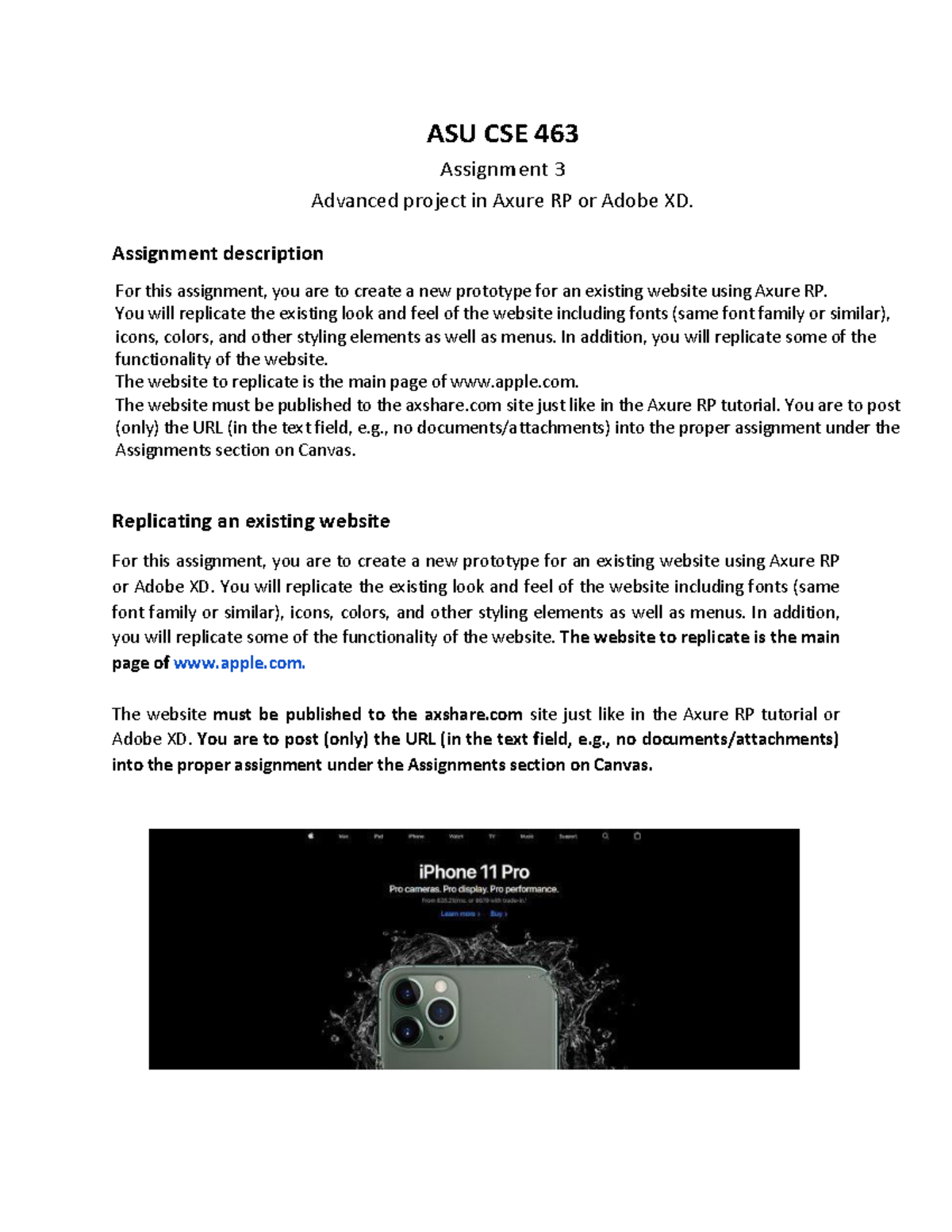 ASU CSE 463 - Assignment 3: Axure RP Website Prototype Guide - Studocu