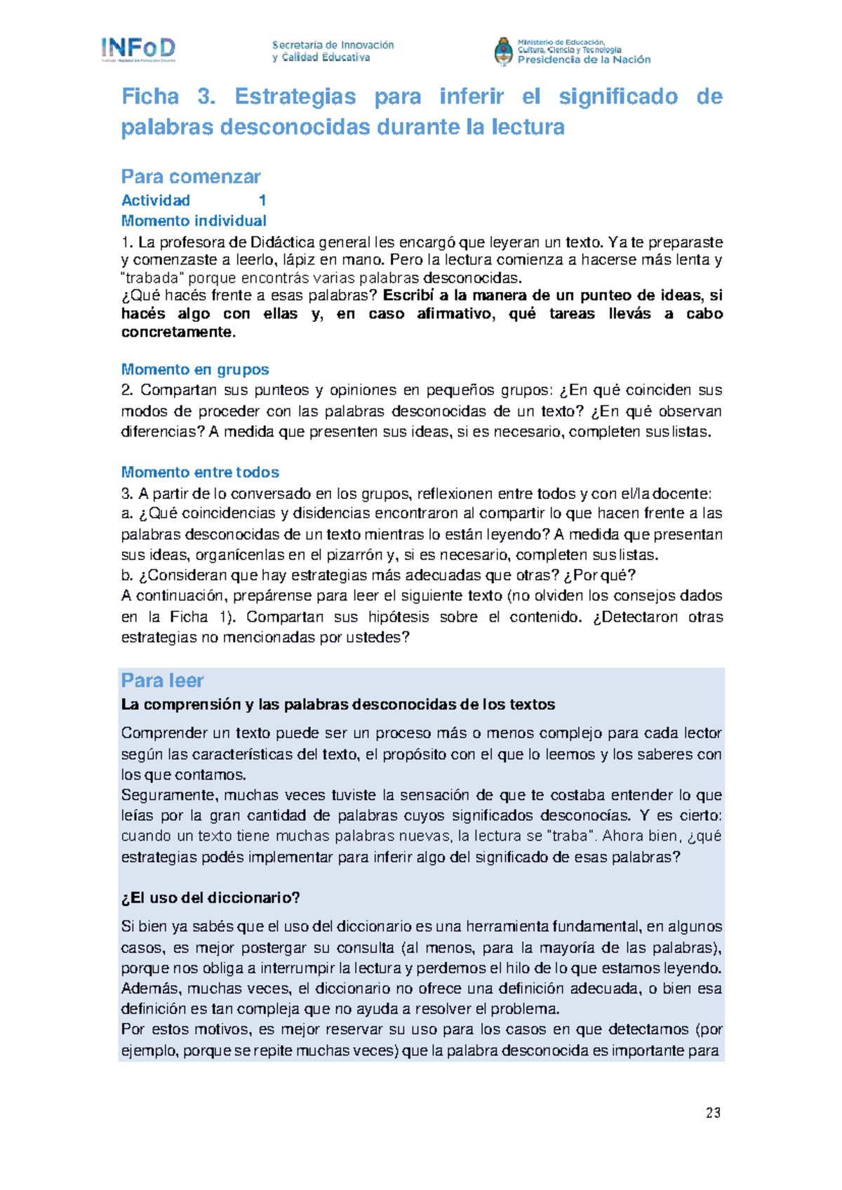 Ficha-3 - Ficha de medicamento - Ficha 3. Estrategias para inferir el ...