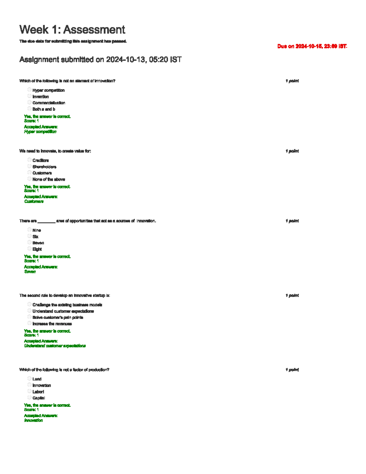 Innovation and Startup Policy Week 1 Assessment - Week 1: Assessment ...