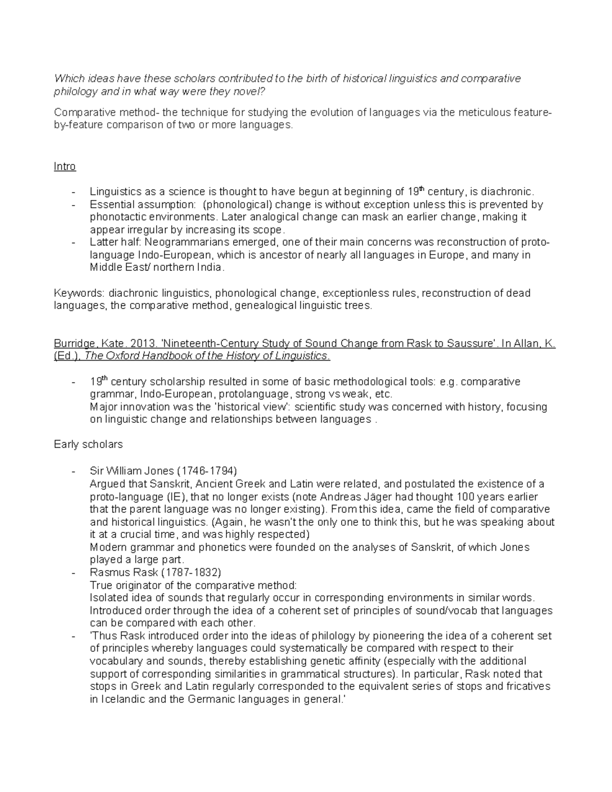 Historical Linguistics and Comparative Philology: Key Contributions and ...