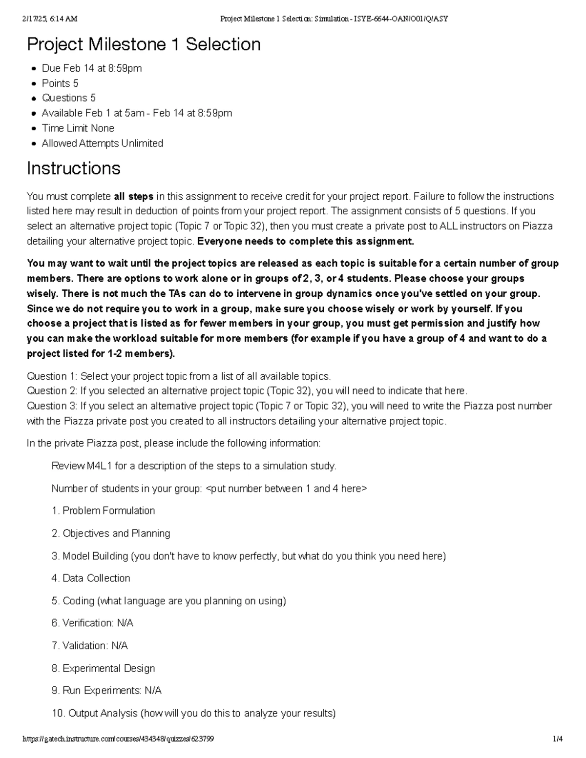Week 13 Homework Simulation - ISYE-6644-OAN O01 Questions and Answers ...