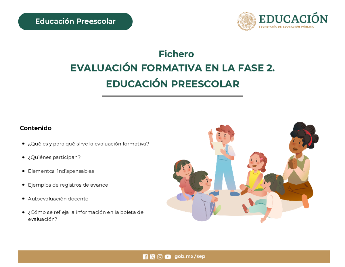 Ejemplo De Evaluacion Formativa En Preescolar