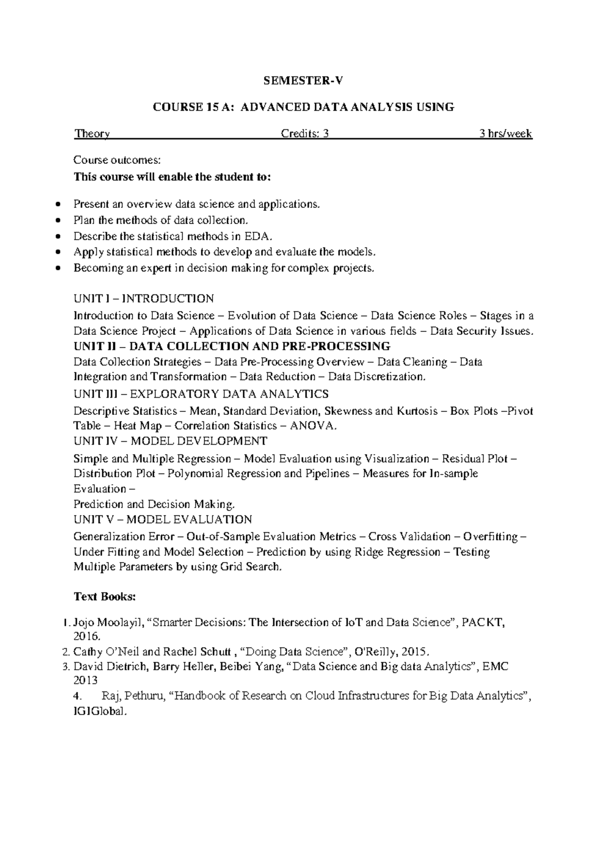 COURSE 15 A: ADVANCED DATA ANALYSIS - Detailed Lecture Notes - Studocu