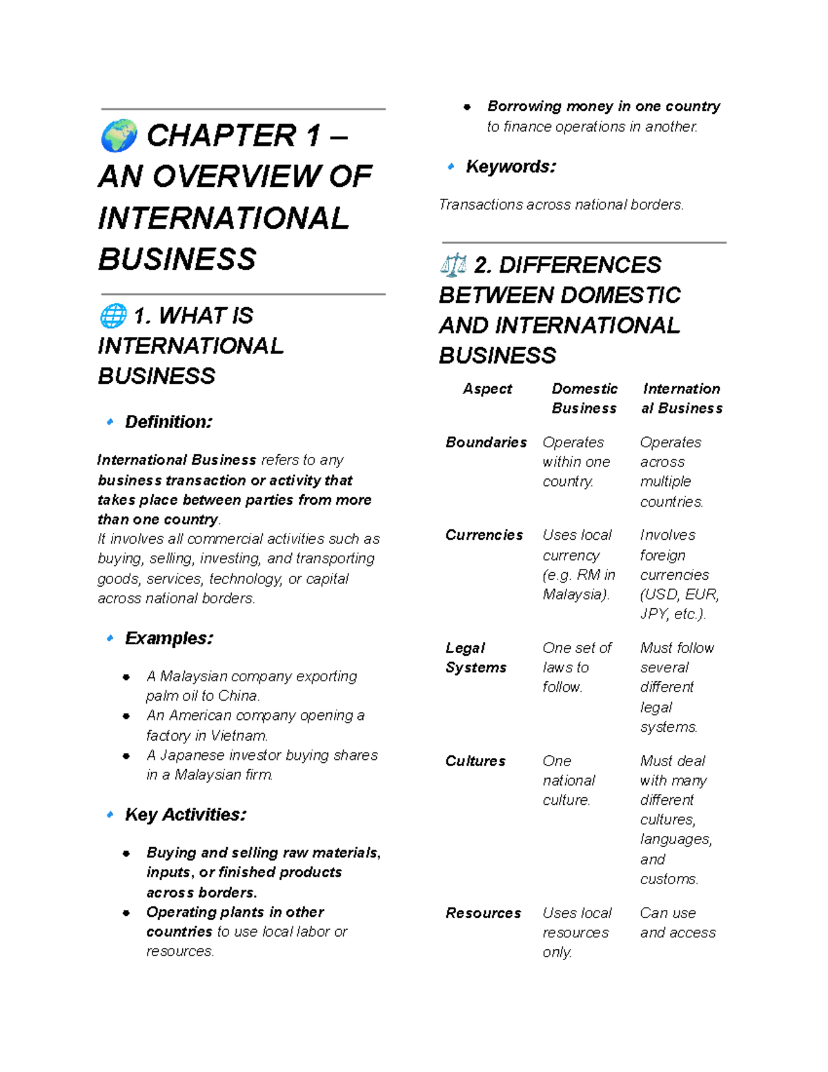 MGT361 Final Exam: Overview of International Business Concepts - Studocu