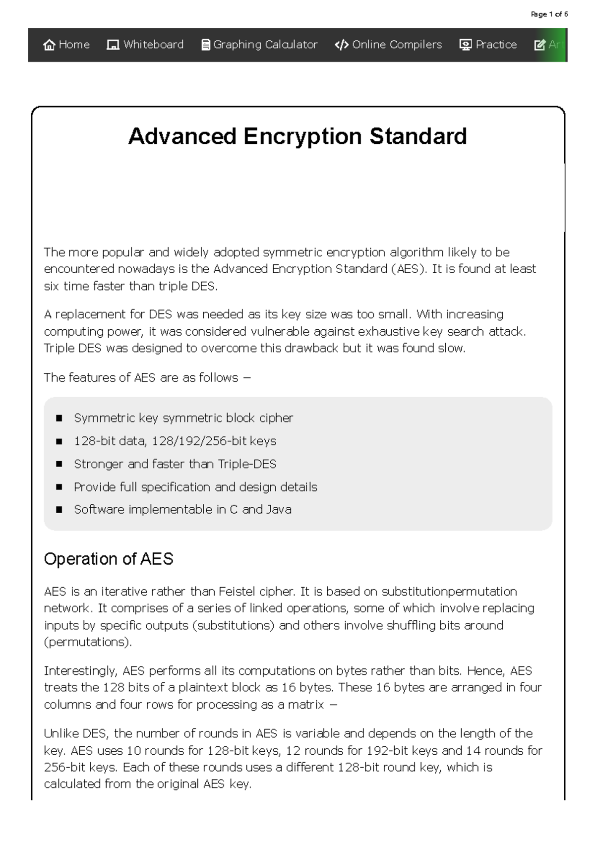 4.1 AES: Understanding the Advanced Encryption Standard - Studocu