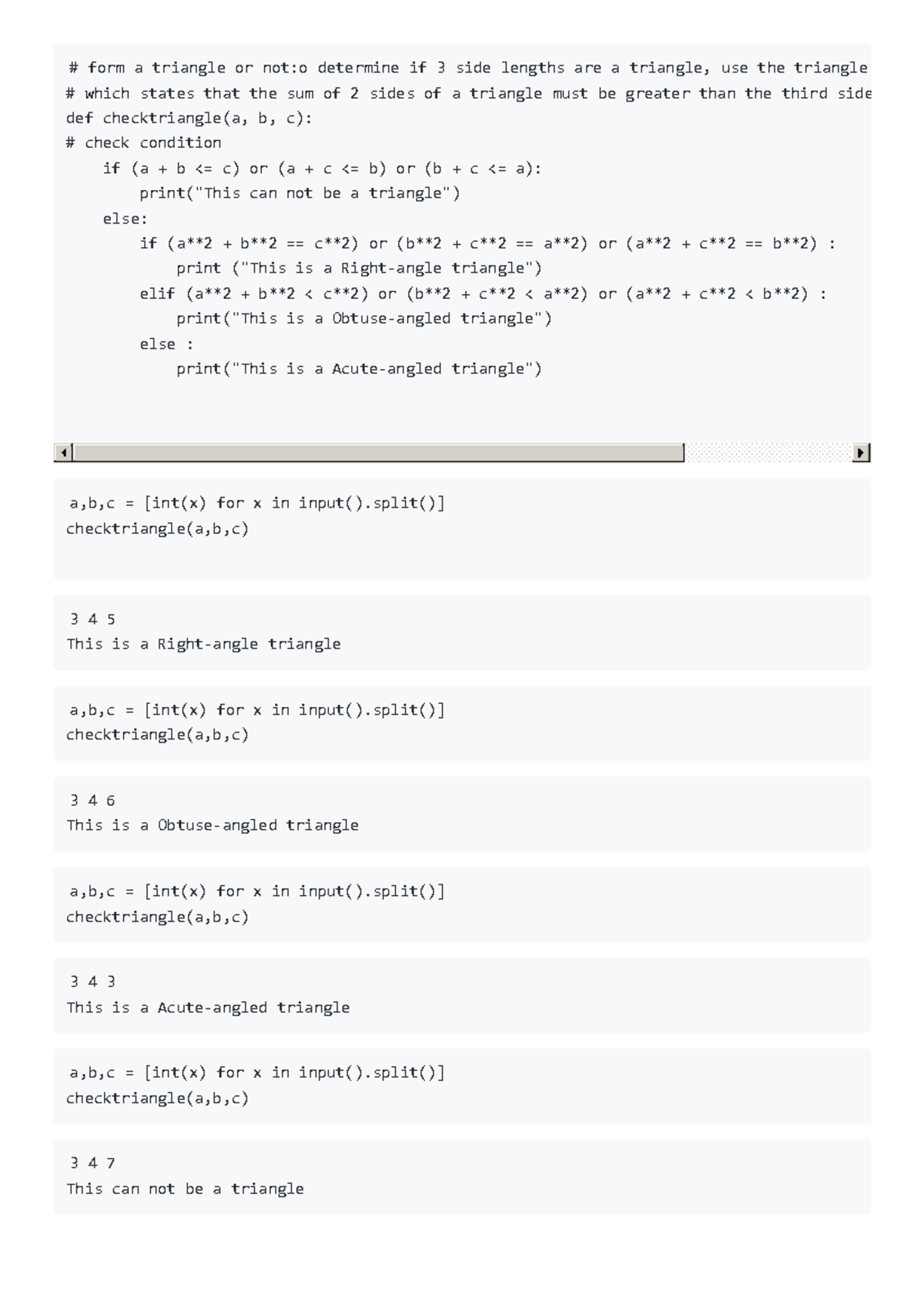 Homework 1 - Assignment on Triangle Classification & Coding - Studeersnel