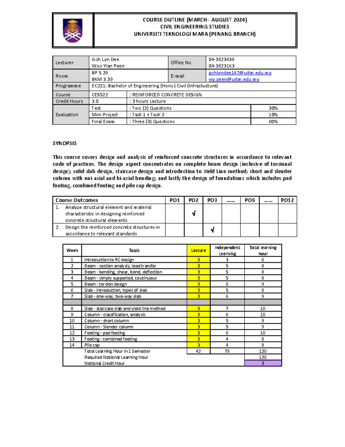 Lesson Plan for CES513: Computational Analysis for Engineers (Mar-Jul ...