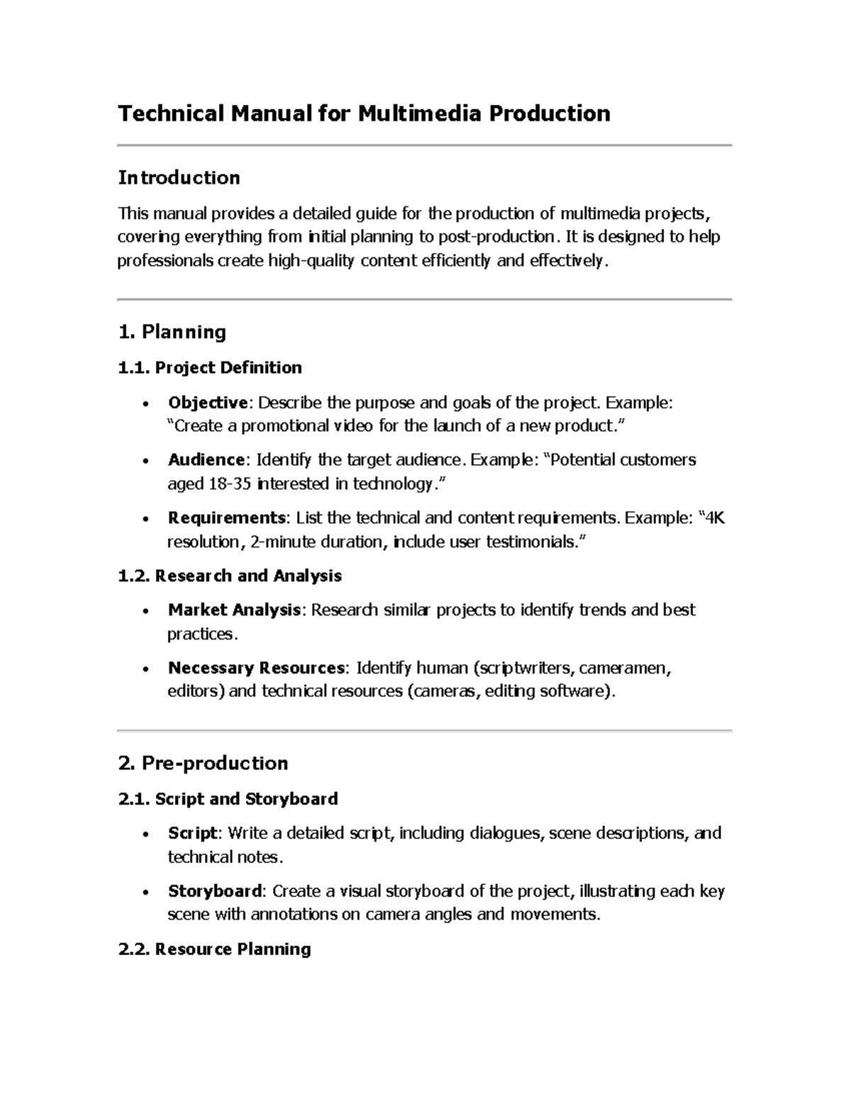 Technical Manual for Multimedia Production - Technical Manual for ...