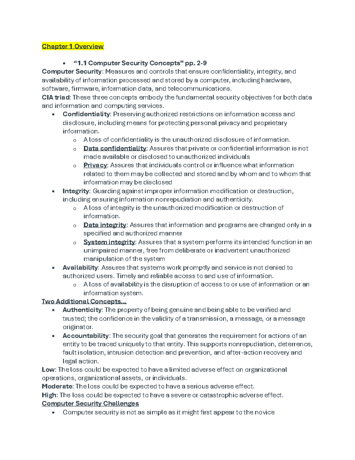 418 Midterm 1 Study Guide: Key Concepts in Computer Security - Studocu