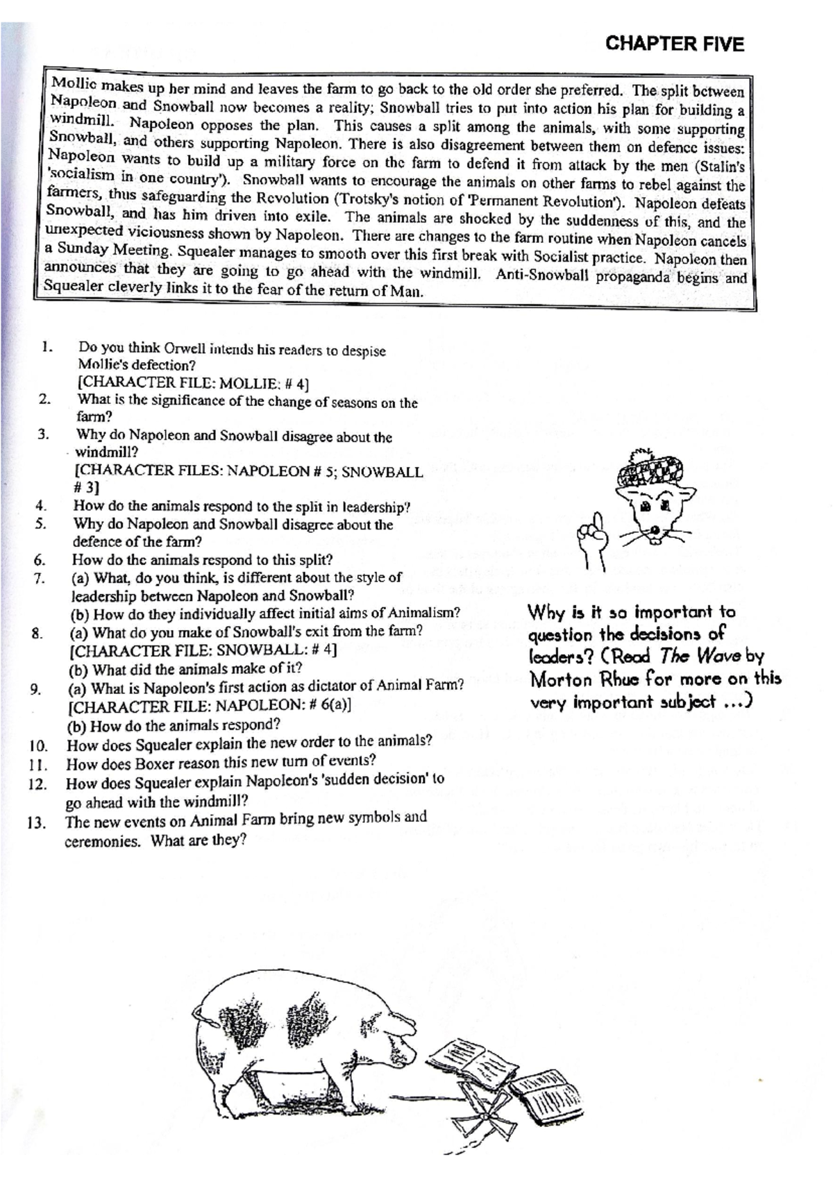 Chapter 5 Analysis of Animal Farm - Studocu