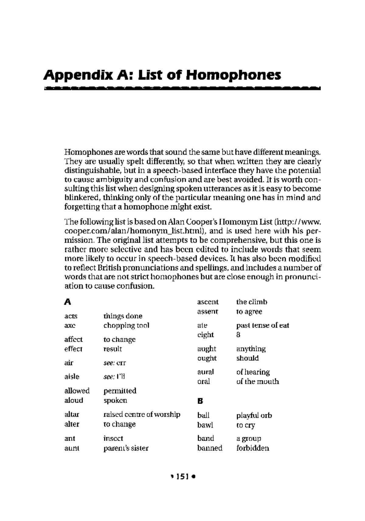 Appendix A: Comprehensive List of Homophones for Speech Recognition ...