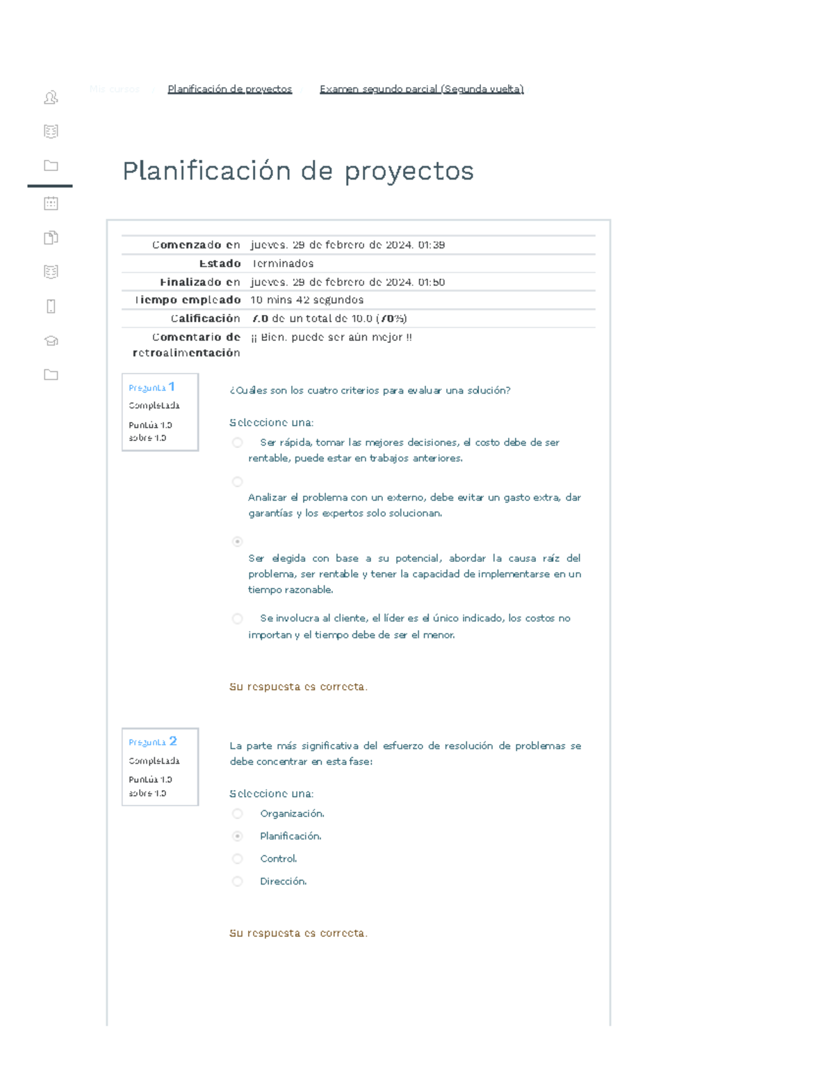 Examen Segundo Parcial (Segunda vuelta) - Planificación de Proyectos ...
