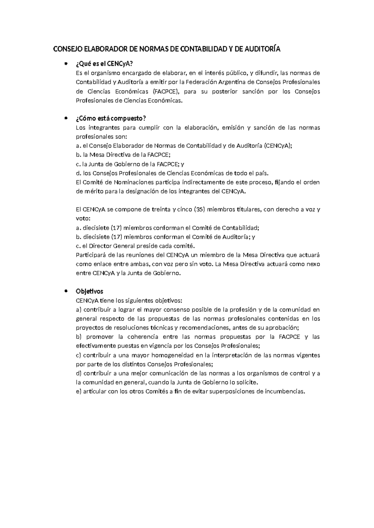 CENCyA: Normas de Contabilidad y Auditoría en Argentina - Studocu