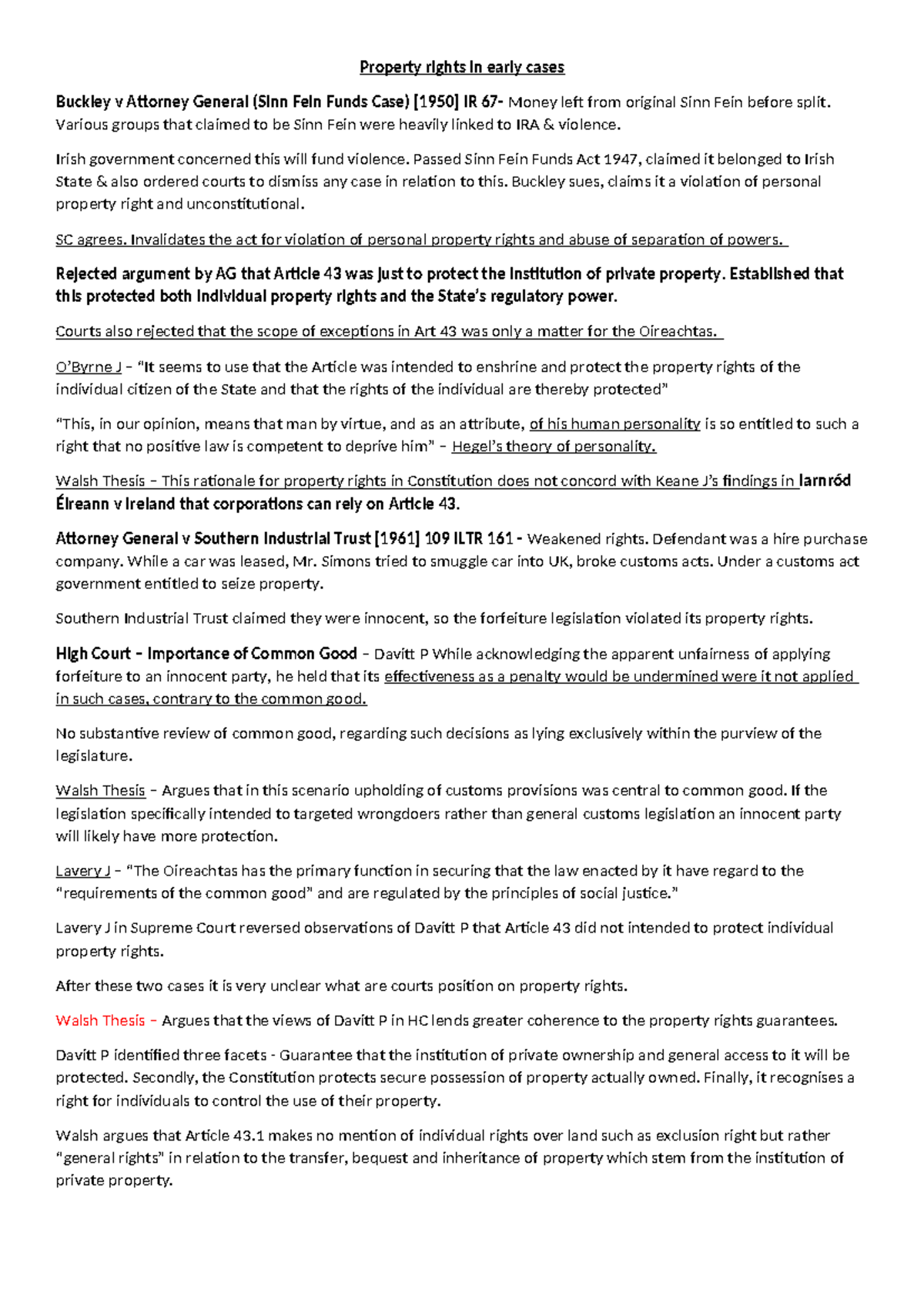 Topic 2 - Property Rights & Proportionality: Landmark Irish Case ...