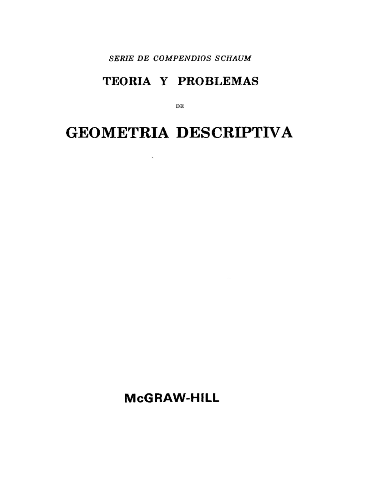 Geometría Descriptiva (Schaum) - M. C. Hawk - Ed. 1 - Document Preview