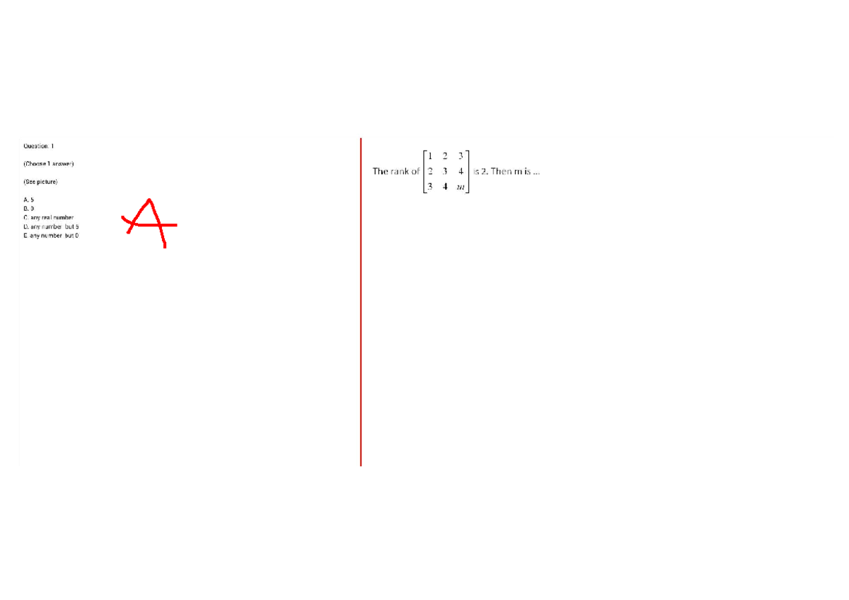 MAE - Math for Engineering Practice Exam 2 Questions and Solutions ...