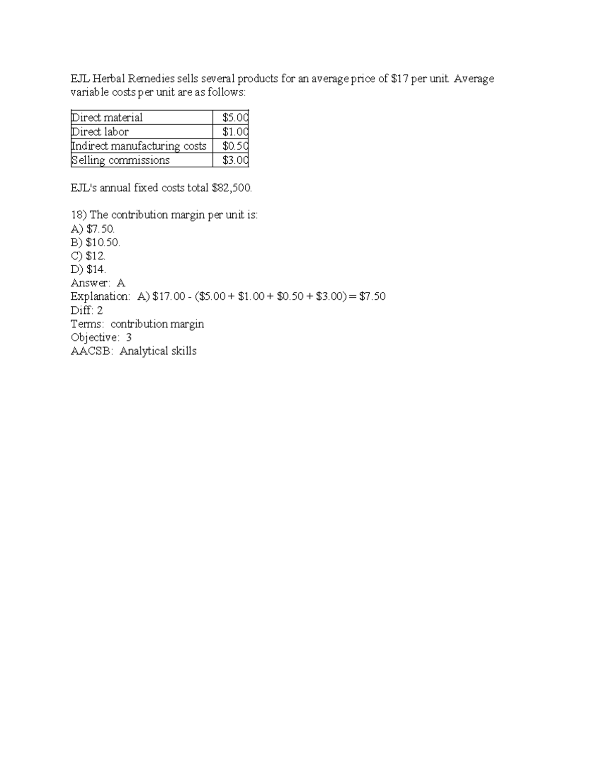 EJL 2023 Contribution Margin & Break-Even Analysis Notes - Studocu
