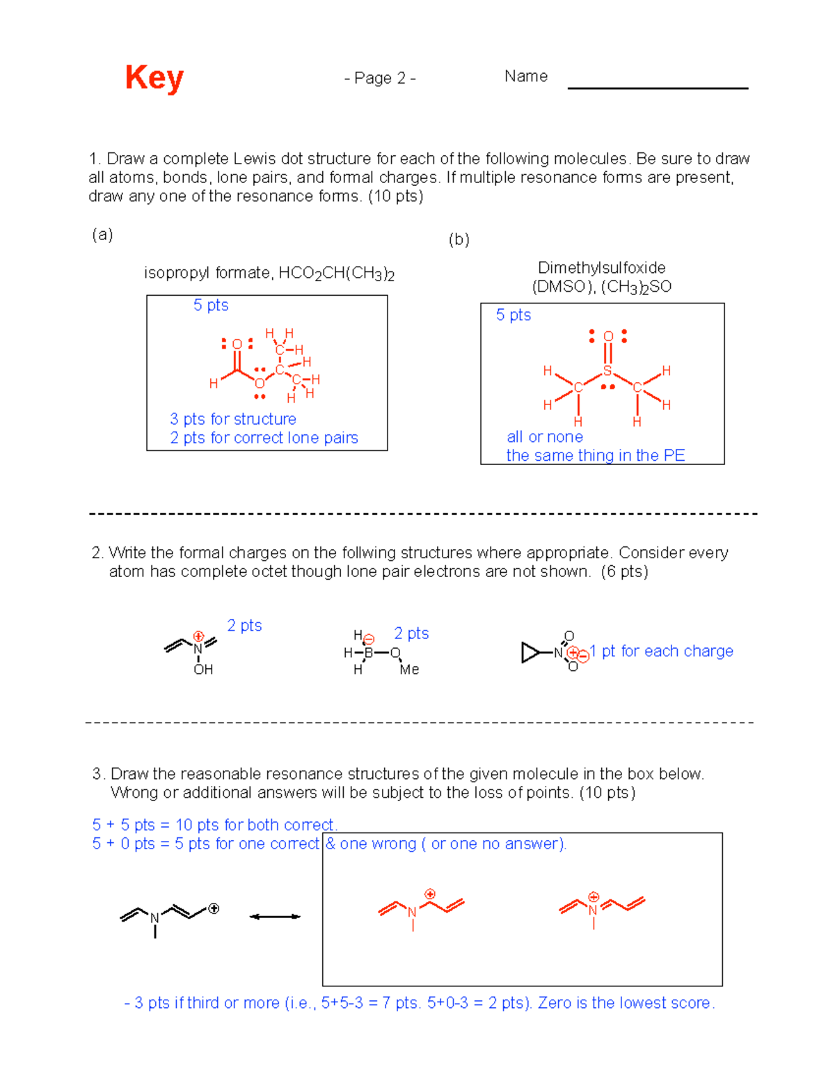 Exam 1 Key: Lewis Structures, Resonance, and Conformations - Studocu