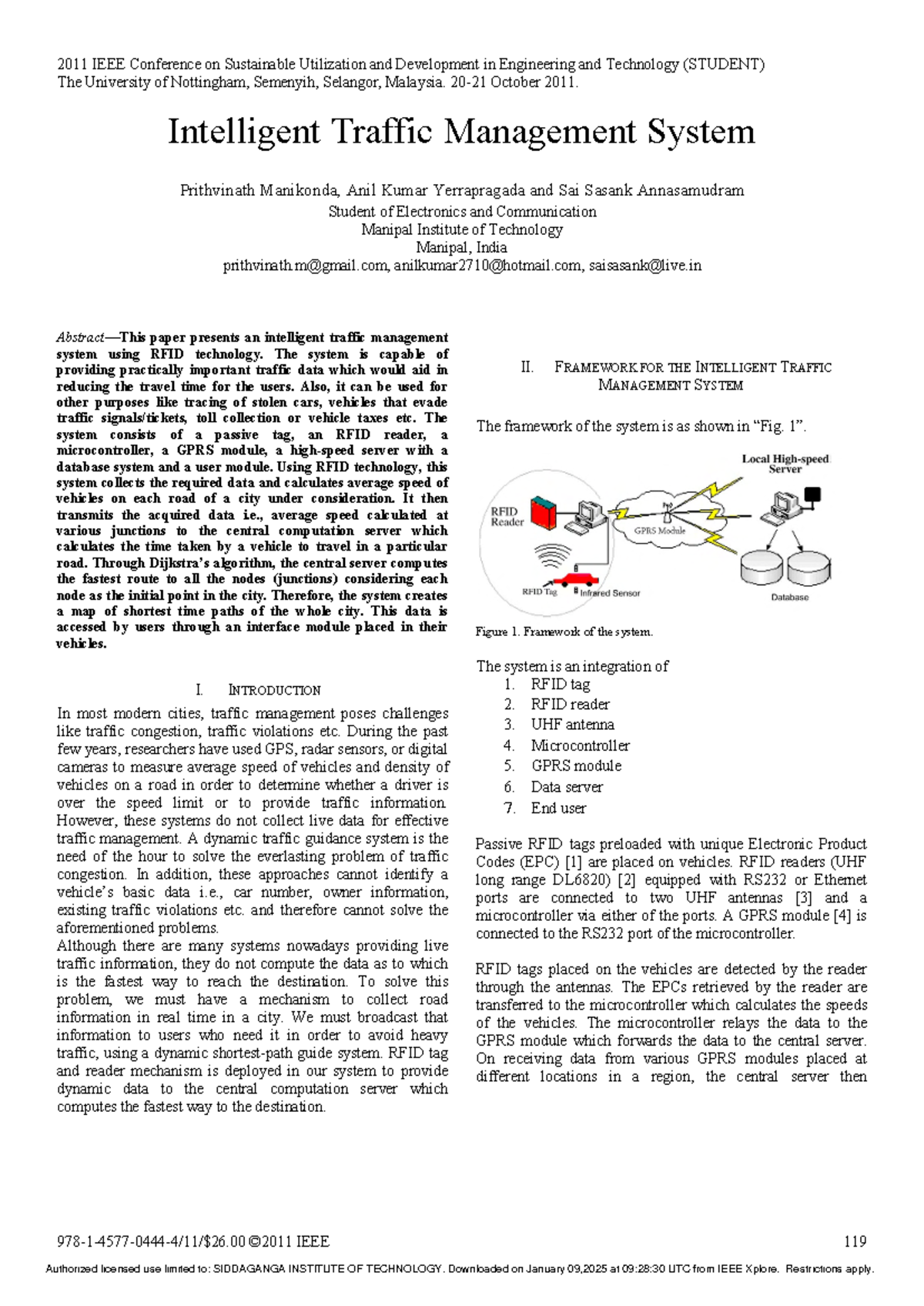 Intelligent traffic management system - 2011 IEEE Conference on ...