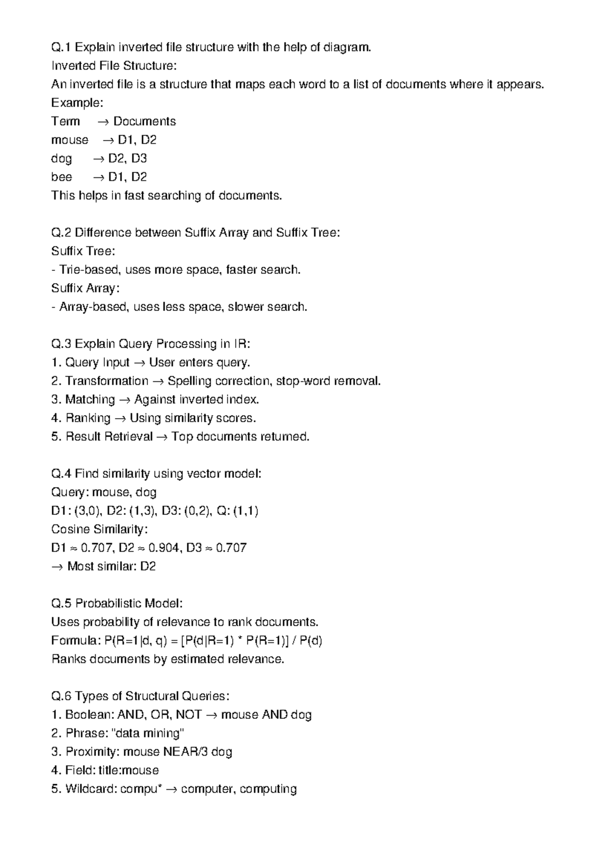 IR Assignment: Inverted File Structure & Query Processing - Studocu