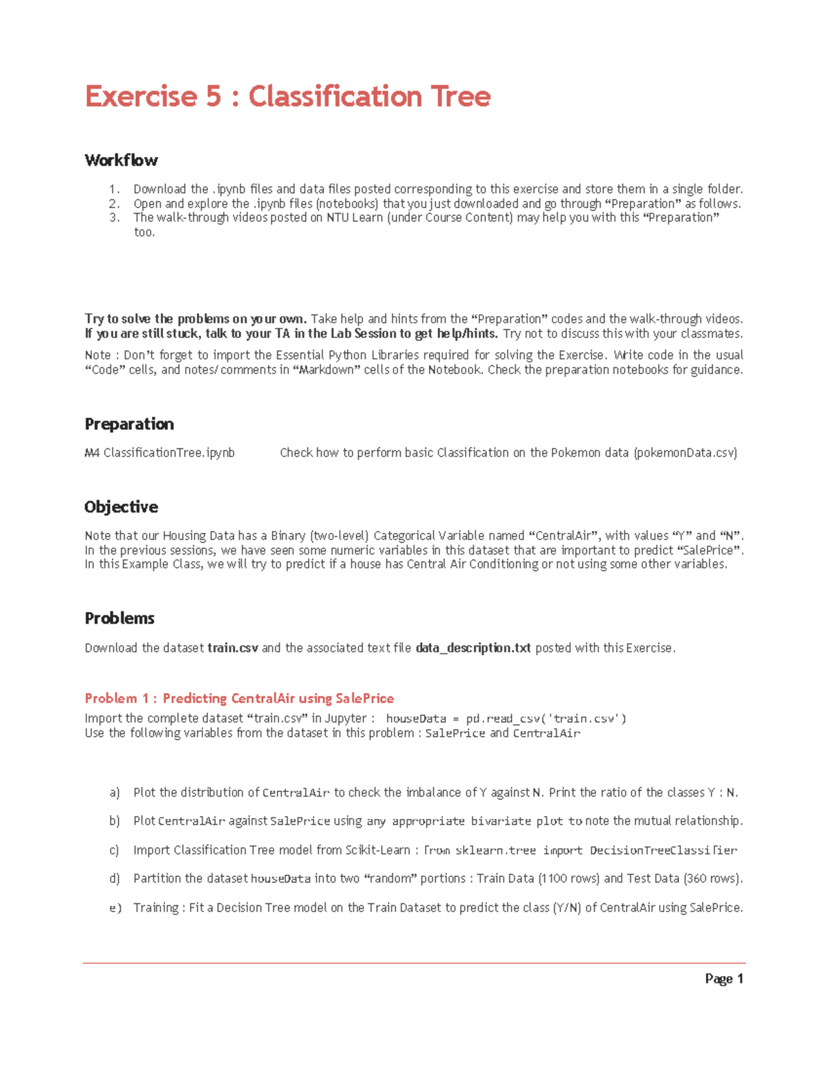Exercise 5: Classification Tree Analysis - Notes & Guidance - Studocu