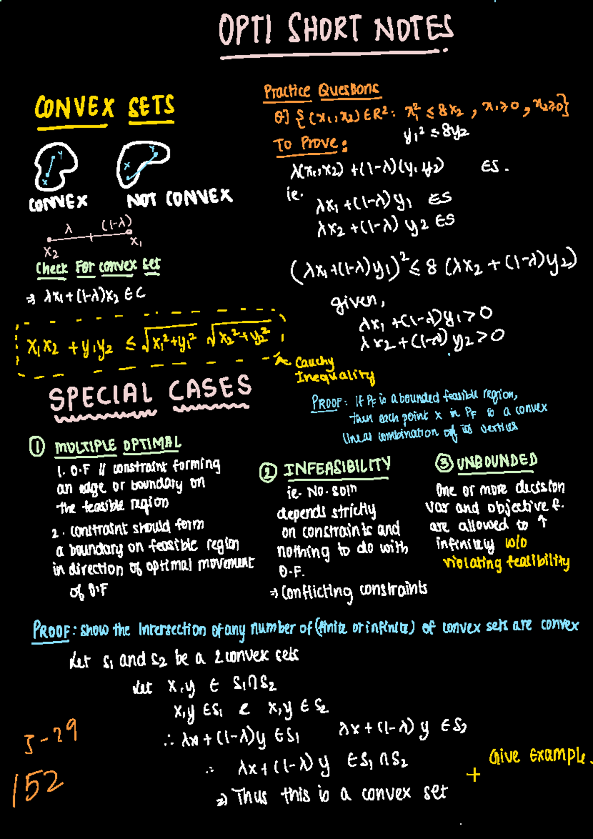 Short Notes - Hello - OPTI SHORT NOTES Practice Questions CONVEX SETS ...