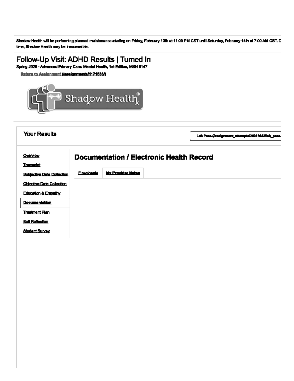 MSN 5147 ADHD Documentation: Follow-Up Evaluation Notes - Studocu