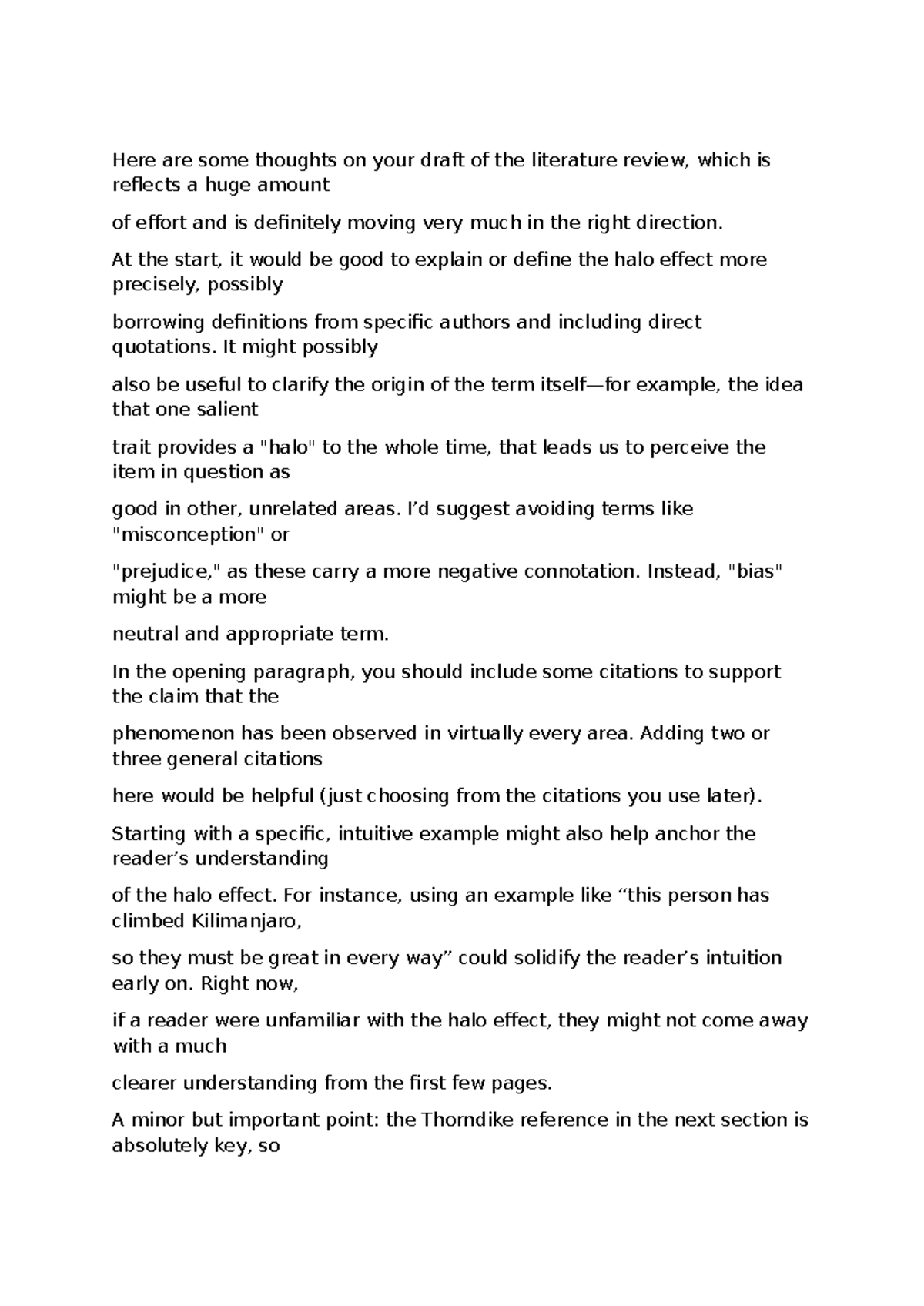 LR comments for review - Here are some thoughts on your draft of the ...