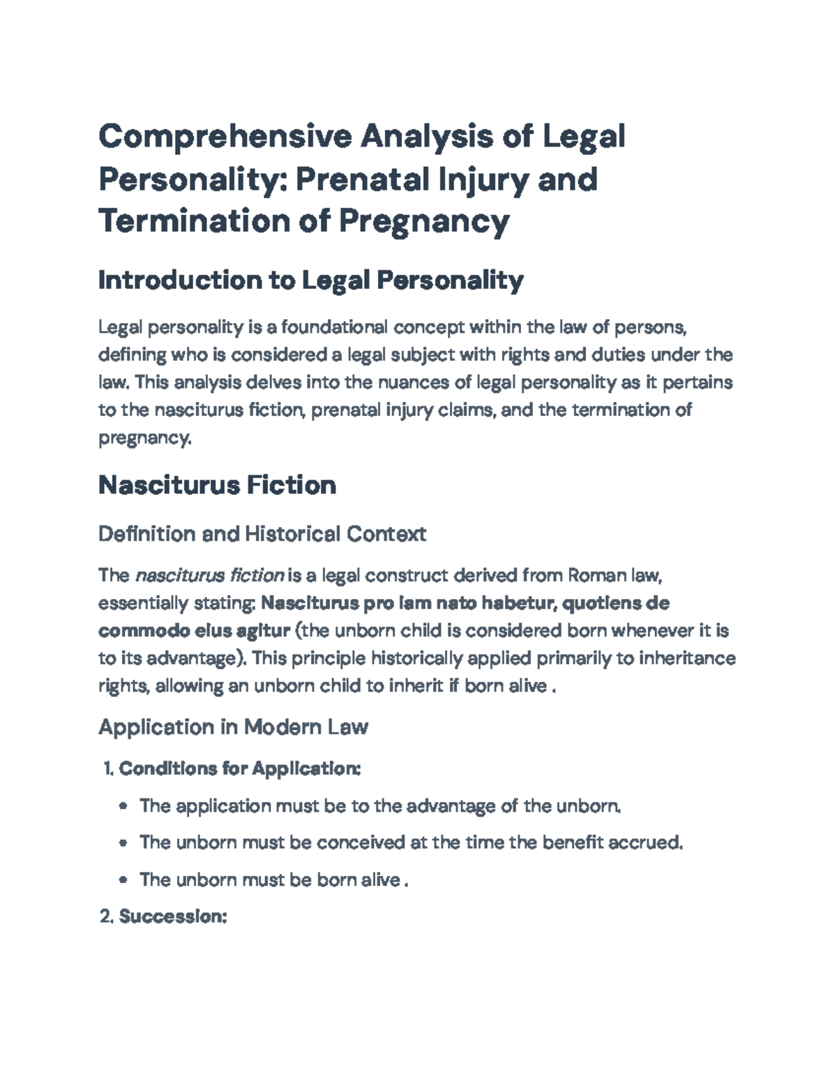 Legal Personality and Prenatal Rights: A Comprehensive Analysis ...