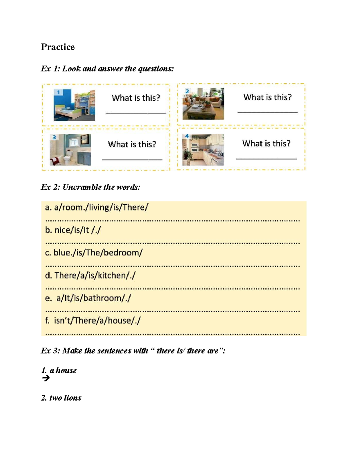 Practice 3: Exercises on Questions and Sentence Formation - Studocu