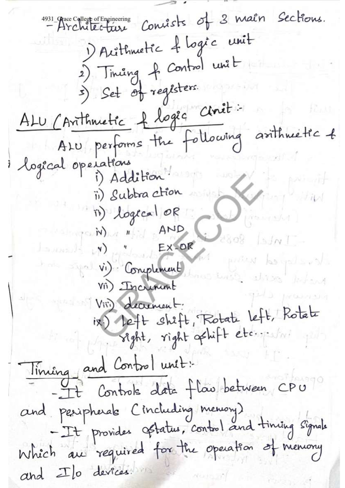 8085 Architecture Lecture Notes for CRPRETI Course - Studocu