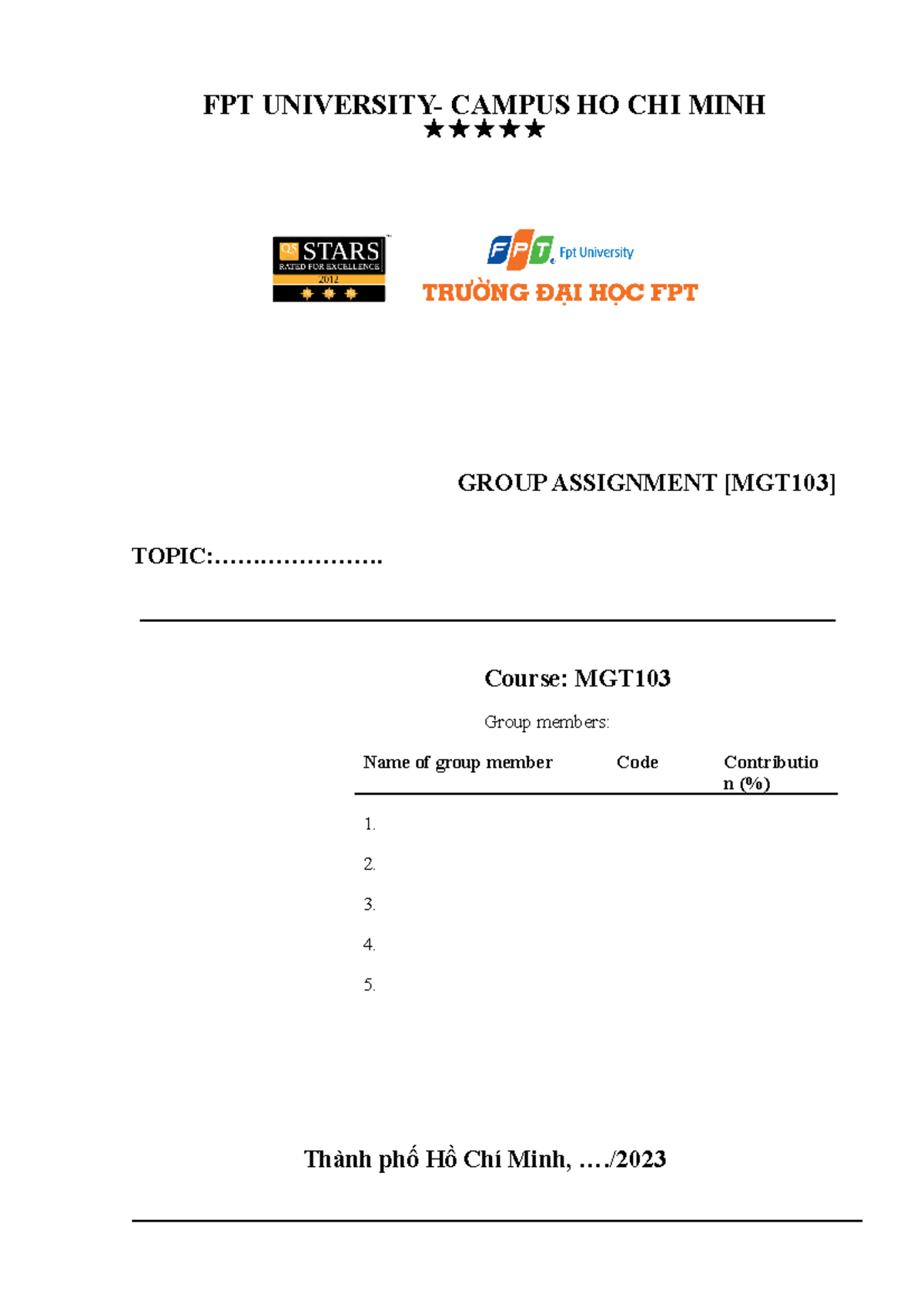 MGT103 Group Assignment Guidelines: Research Report Overview - Studocu