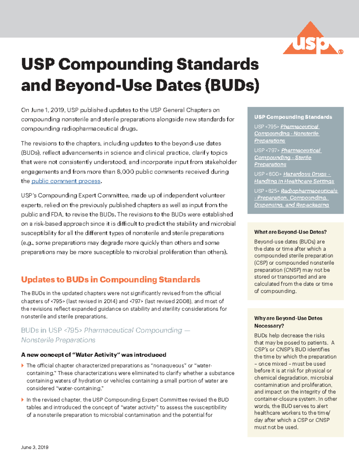 USP Compounding Standards & BUD Updates (June 2019) - Studocu
