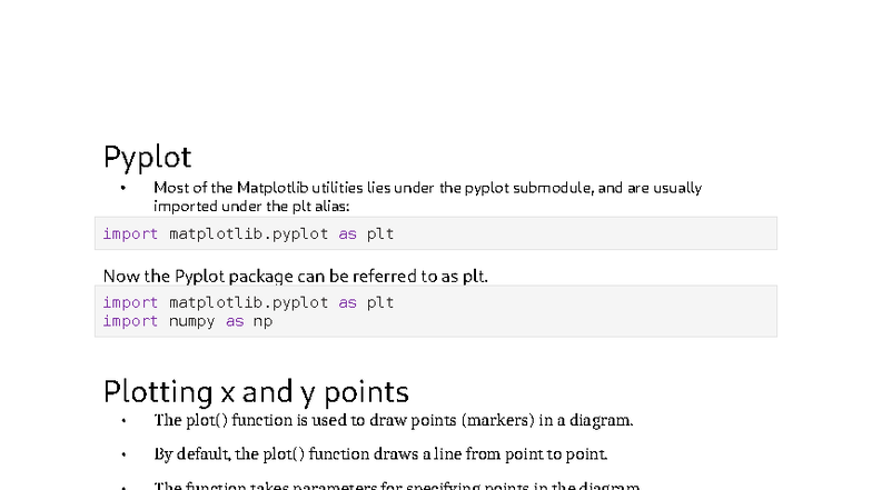 Matplotlib (PYTHON 101): Pyplot Basics for Data Visualization - Studocu