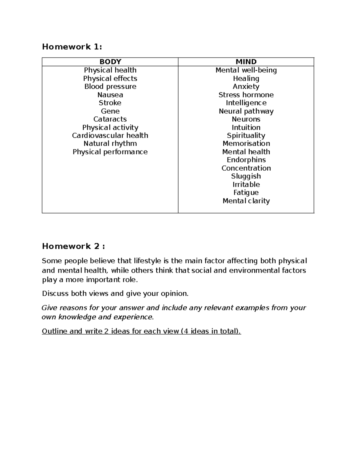 Homework 19t1: Physical & Mental Health Factors Discussion - Studocu