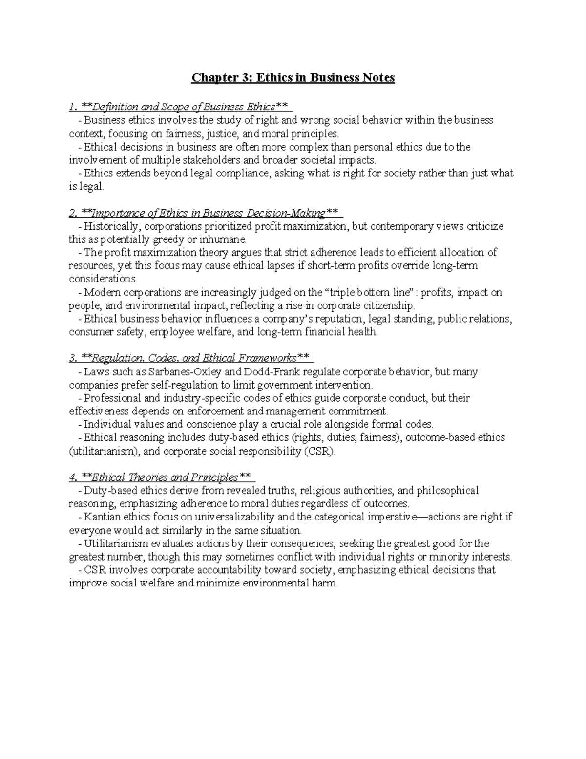 Business Ethics (BUS 101): Key Concepts & Challenges in Decision-Making ...