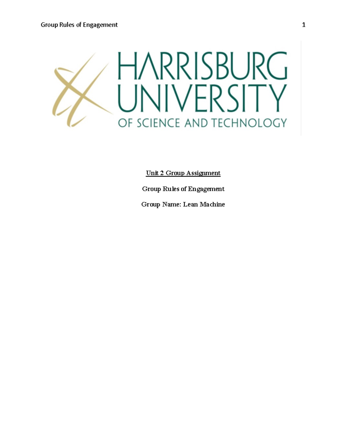 PG02 Unit 2 Group Assignment: Engagement Rules and Guidelines - Studocu