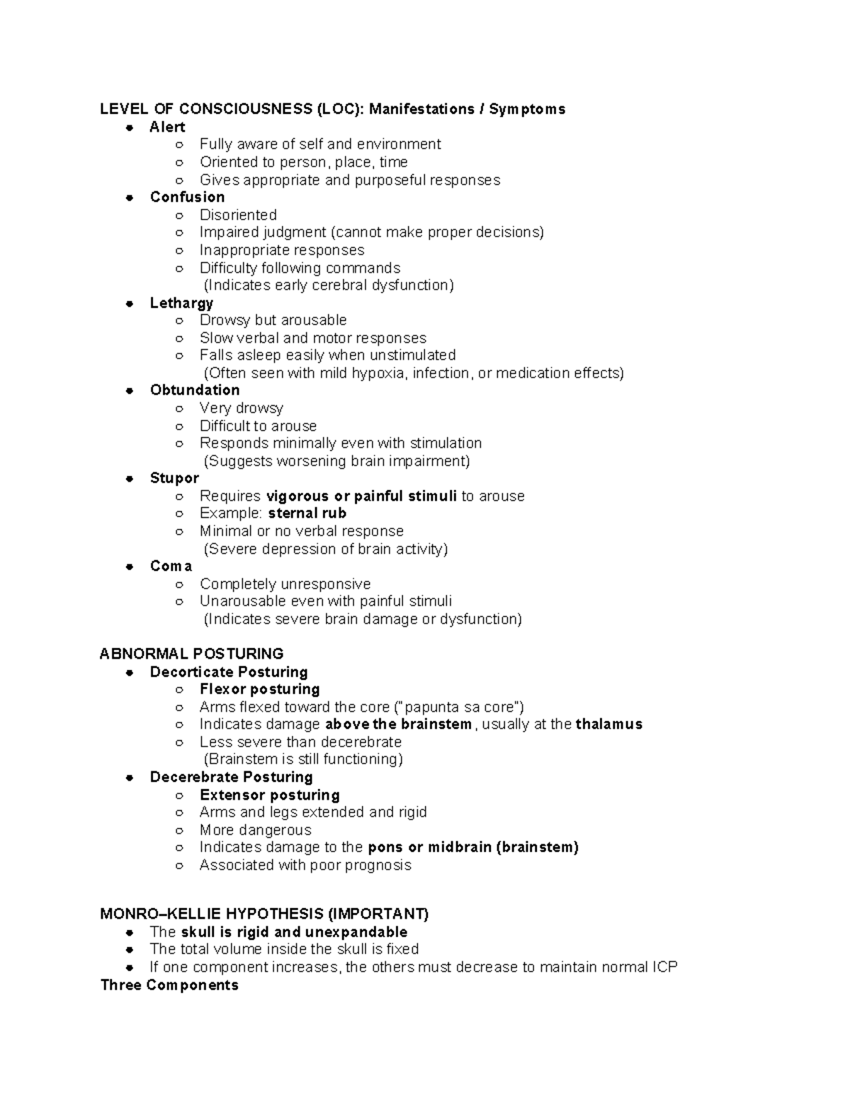 NUR 302: Care of Patients with Altered Level of Consciousness (ALOC ...