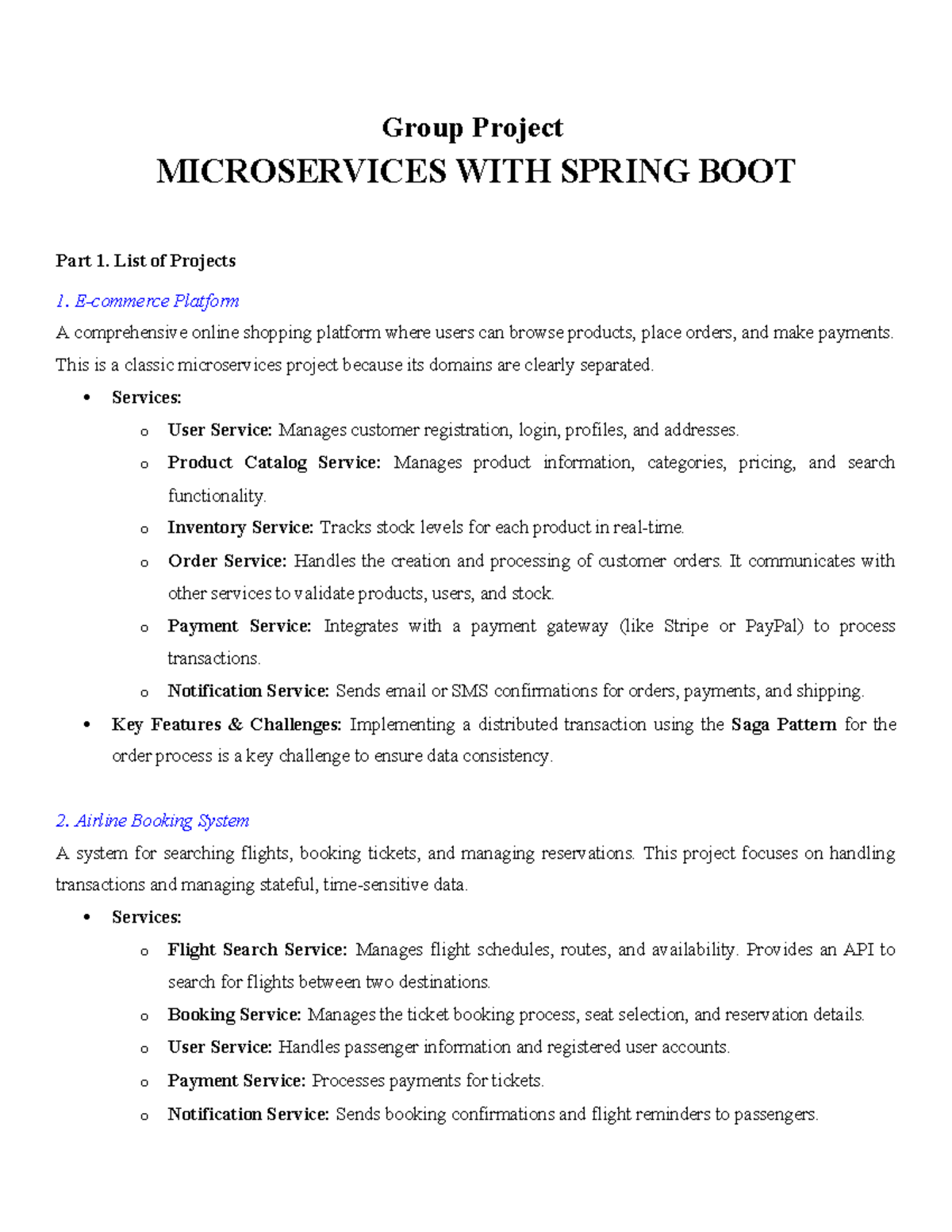 Group Project MSS301 - Microservices with Spring Boot Overview - Studocu