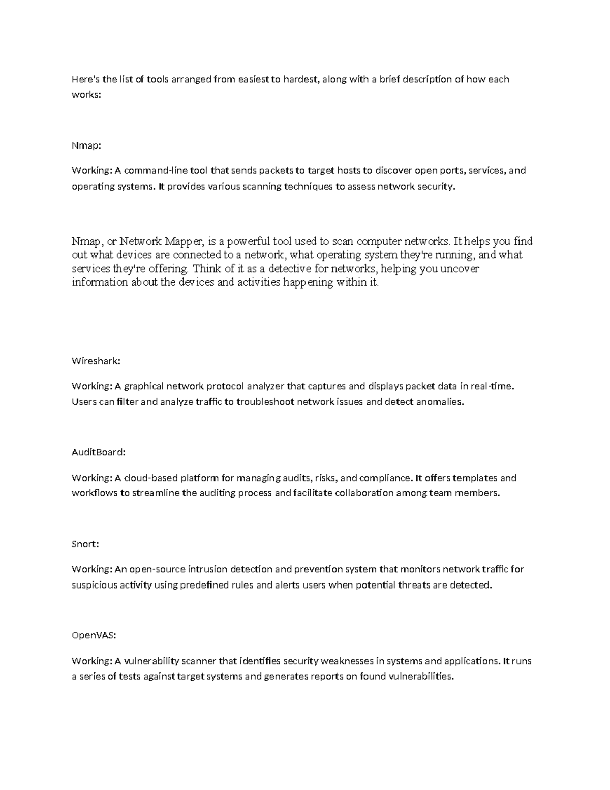 Security Tools - Here's the list of tools arranged from easiest to ...